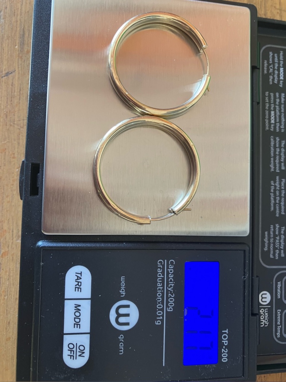 14K Gold Puff Hallow Hoop Earrings by JCM Jacmel - Picture 4 of 8